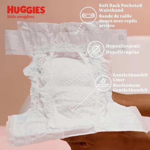 Vista 8 de Huggies Little Snugglers - Pañal para bebé, talla 1, 8 a 14 libras, 34717, 20