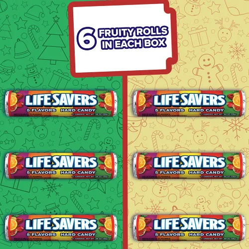 Vista 5 de LIFE SAVERS - Caja de regalo de cuentos dulces navideños de 5 sabores (6 rollos de caramelos)