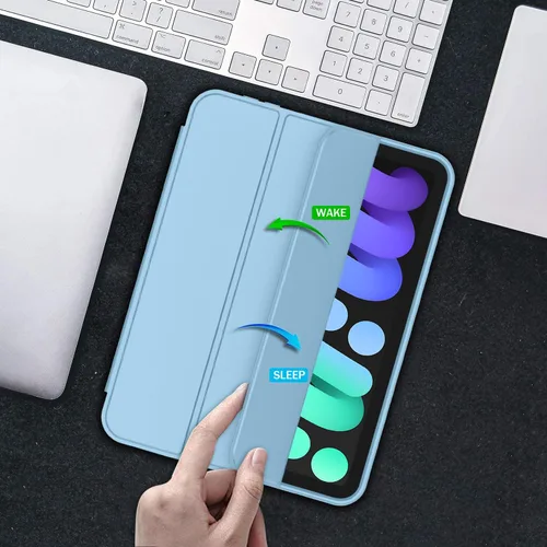 Vista 5 de iMieet Funda para iPad mini 7 2024 (A17 Pro), Funda para iPad mini 6 (8.3 pulgadas, modelo 2021), Funda para iPad mini 7ª/6ª generación con soporte