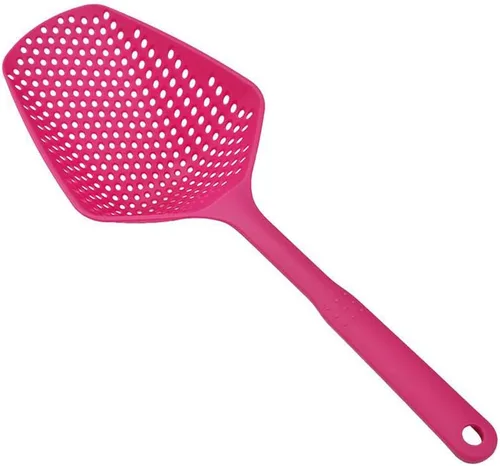 Vista 14 de SEIWEI Cuchara coladora grande, colador de herramientas de mango largo, cuchara de drenaje, colador de pasta resistente al calor, cocina para Azul