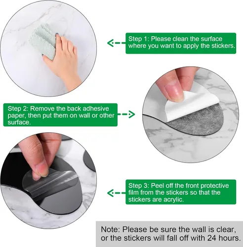 Vista 3 de Tenare 14 calcomanías de espejo con estampado de patas de perro, calcomanías de espejo acrílico, removibles, decoración de pared para baño, sala