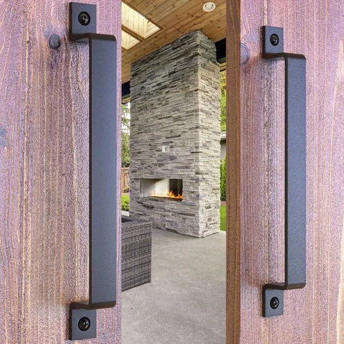 Vista 35 de Tirador Clásico de Puerta – Tirador de Acero Resistente para Portones, Puertas de Granero, Cercas Exteriores, Negro, 7 Pulgadas