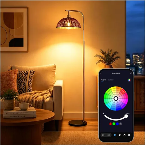 Vista 21 de Ventilador de techo atornillado con luz, luz de ventilador con mando a blanco-1