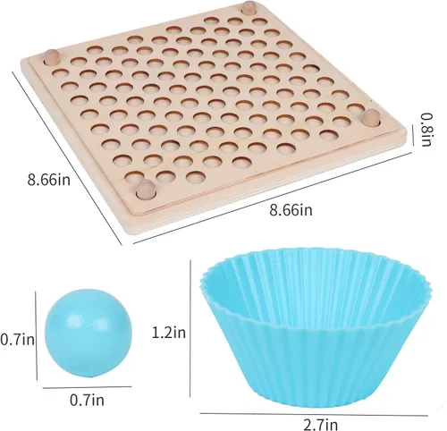 Vista 2 de QZMTOY Juego de cuentas de madera con clavijas, juguetes Montessori de aprendizaje, clasificación de colores, juguetes a juego apilables para niños