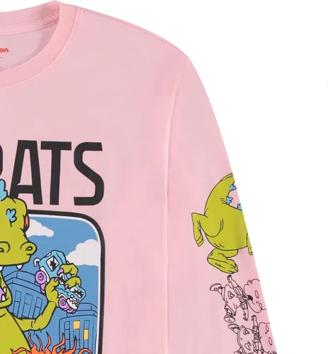 Vista 4 de Nickelodeon Camisa de manga larga para hombre, #TBT para hombre, ropa de los años 90, camiseta de manga larga Rugrats Reptar