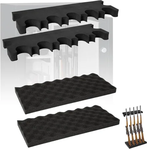 Vista 14 de OCQOTAT Estante para Armas para Almacenamiento de Armas, Accesorio de Caja Fuerte para Armas para Rifles y Escopetas, Soporte para Armas en Gabinete