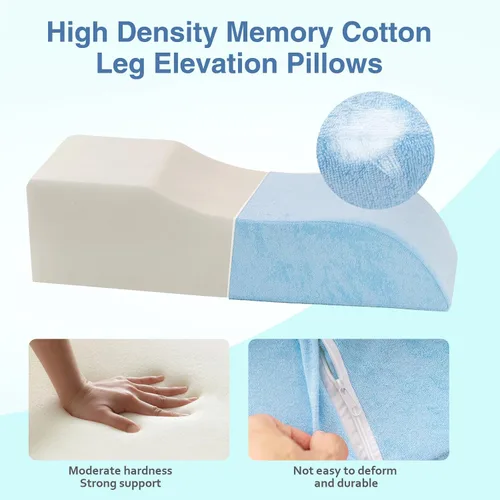 Vista 3 de Almohadas de elevación de piernas para después de la cirugía, almohada de elevación de piernas para lesiones o descanso, almohada de cuña de espuma