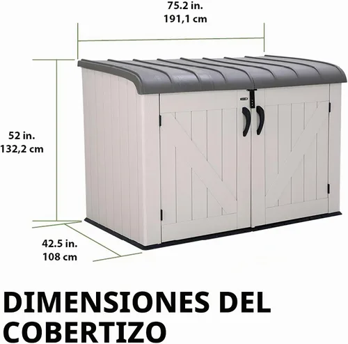 Vista 6 de Lifetime Products caja de almacenamiento horizontal Lifetime 60170, color tostado