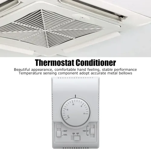 Vista 6 de Control industrial Cfor OMPonents Termóstato central de aire acondicionado 2 vías Interruptor de control mecánico Acondicionador 110‑220V Termostatos