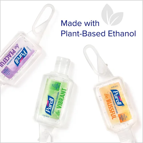 Vista 5 de Purell, desinfectante para manos con aceites esenciales de infusión en botella portátil, 1 onza. Botellas tamaño de viaje (paquete x 9 unidades)
