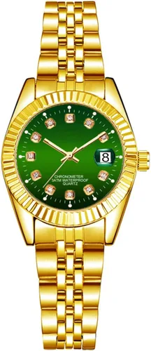 Vista 9 de Reloj analógico de cuarzo para mujer, clásico, plateado, de acero inoxidable, resistente al agua, reloj analógico Plateado (Classic Silver)