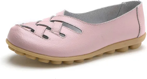 Vista 13 de VenusCelia Mocasines planos para caminar con nidos trenzados para mujer Beige