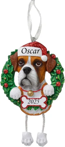 Vista 11 de Adorno personalizado para 2025, raza pura de perro Beagle, adorno para árbol de Navidad, decoración profesional personalizada, regalo para cachorro