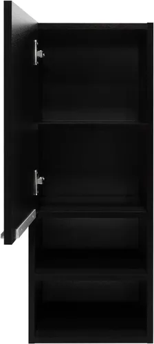 Vista 9 de Tuhome Mila - Botiquín de baño montado en la pared con almacenamiento abierto y cerrado, wengué negro