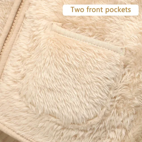 Vista 3 de Happy Cherry Chaleco de forro polar para niños, chaqueta sin mangas de invierno cálido con cremallera 2-8T