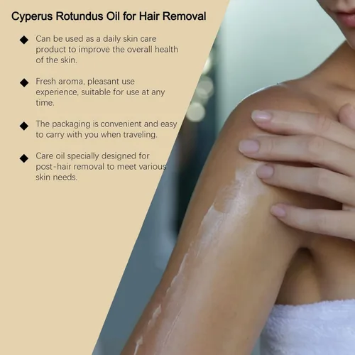 Vista 5 de Cyperus Rotundus Aceite para depilación, aceite Cyperus Rotundus natural con gotero, reduce el crecimiento del vello corporal (2 unidades)