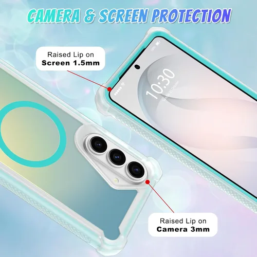 Vista 135 de Bonoma - Funda compatible con Samsung Galaxy S21 Plus, diseño de corazón con purpurina, color rosa Support for MagSafe, Plating Magnetic Case TPU