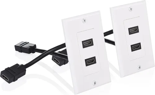 Vista 8 de Cable Matters Paquete de 2 placas de pared HDMI 4K de 1 puerto, color blanco Soporte paso a través de Ethernet y ARC UHD 4K @60Hz