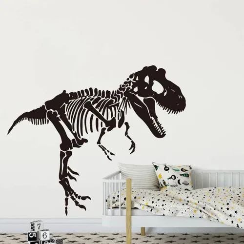 Vista 3 de Calcomanías grandes de esqueleto tiranosaurio de dinosaurio animal para decoración de habitación de niños y dormitorio, vinilo YT2923
