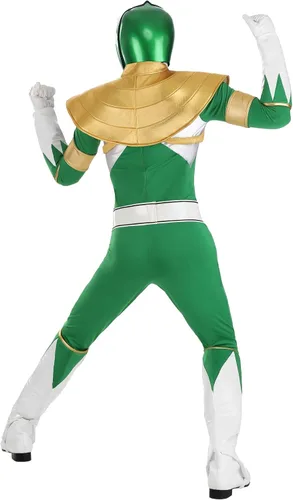Vista 4 de Disfraz de Power Ranger verde para adultos, traje clásico de Tommy Oliver