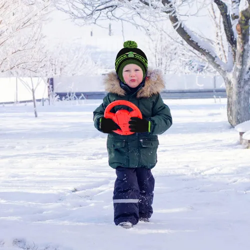 Vista 4 de Star Wars Baby Yoda - Gorro de invierno para niños y guantes de nieve o guantes para niños pequeños, 2 unidades, conjunto de guantes suaves y gorro
