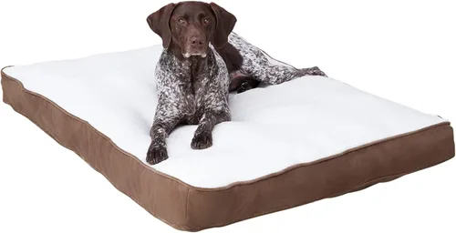 Vista 9 de Rectangular Sherpa Dog Bed with Removable Washable Cover, Supportive Tacked Cushion Insert, Durable Microfiber Sides, Recycled Polyfiber Fill