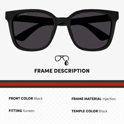 Vista 2 de Gucci GG1346SK Lettering Logo Men Rectangular shape Sunglasses with Luxury Eyewear Kit
