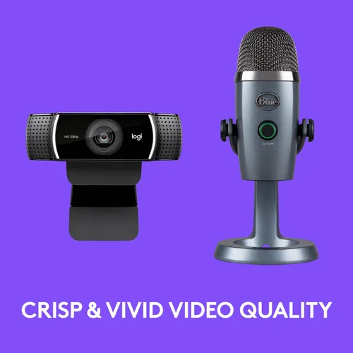 Vista 3 de Logitech C922x Pro Stream Webcam - Cámara Full HD de 1080p con micrófono USB de condensador profesional Blue Yeti Nano