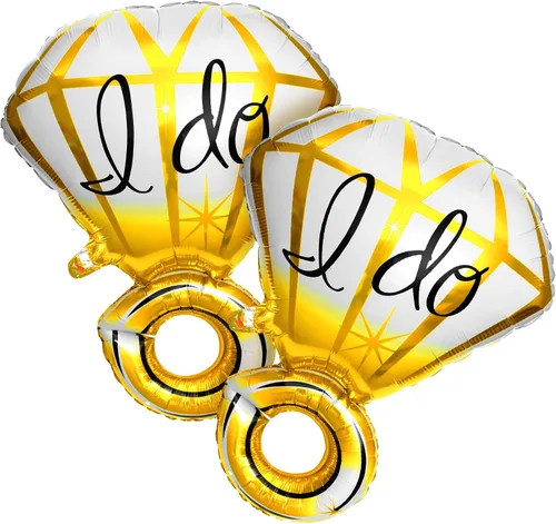 Vista 9 de KatchOn, Lindo Globo de Anillo de Diamante - Paquete de 4, 18 Pulgadas Decoraciones para Despedida de Soltera Globos de Anillo de Compromiso