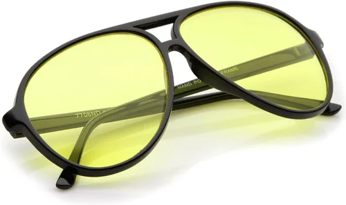 Vista 13 de zeroUV Gafas de sol estilo aviador con lente de bloqueo azul grande retro de 2.362 in