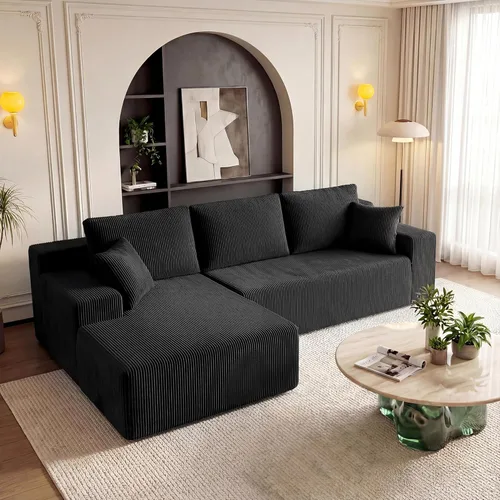 Vista 20 de Sofás seccionales sin estructura de 106 pulgadas para sala de estar, sofá modular en forma de L con asiento profundo de gran tamaño con chaise Beige