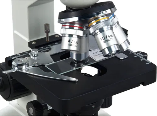 Vista 4 de OMAX 40X-2500X microscopio LED trinocular de laboratorio digital, con cámara digital USB y nivel mecánico de doble capa