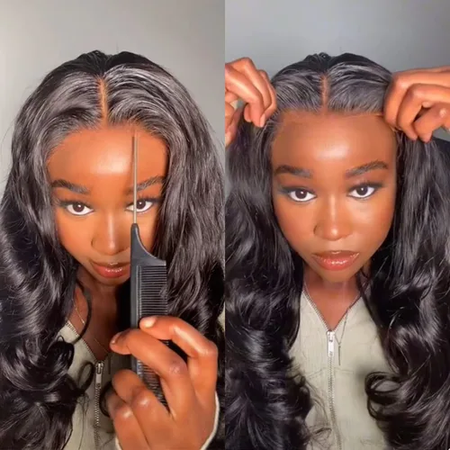 Vista 9 de Pelucas de encaje frontal HD de cabello humano ISEE con textura rizada y crespa listas para usar, pelucas de encaje sin pegamento para mujeres, sin