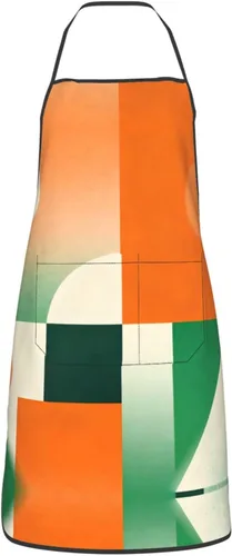 Vista 19 de Delantal azul y rosa con bolsillos, delantales resistentes a las gotas de agua para mujeres y hombres, delantal ideal para uso doméstico
