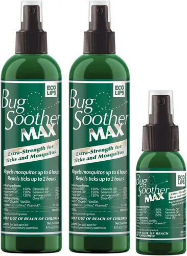 Vista 9 de Bug Soother MAX Spray repelente de garrapatas y mosquitos natural – Protección contra insectos extra fuerte para exteriores, fórmula a base