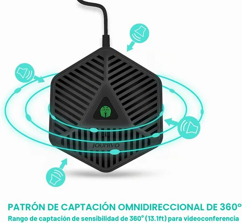 Vista 4 de Micrófono USB de conferencia, micrófono de computadora omnidireccional de 360° con botón de silencio para videoconferencia, grabación, Skype, clase