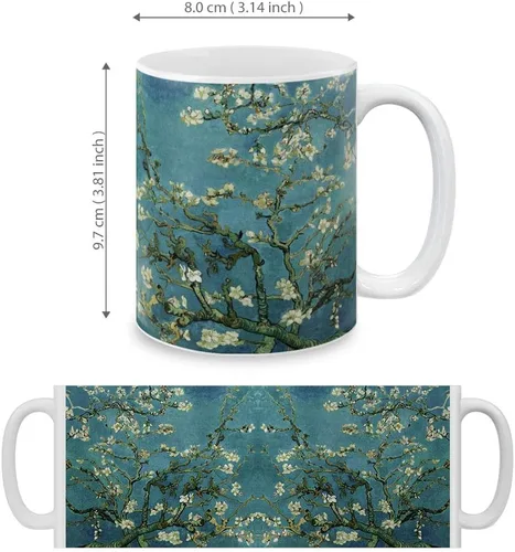Vista 4 de MUGBREW Classic Art - Taza de café de cerámica de almendra Vincent Van Gogh, 11 onzas