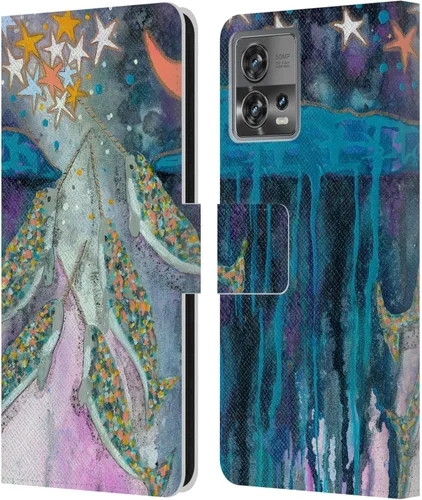 Vista 20 de Head Case Designs Officially Licensed Wyanne Blue Watercolour Bear Animals 2 Leather Book Wallet Case Cover Compatible with Motorola Moto Edge 30