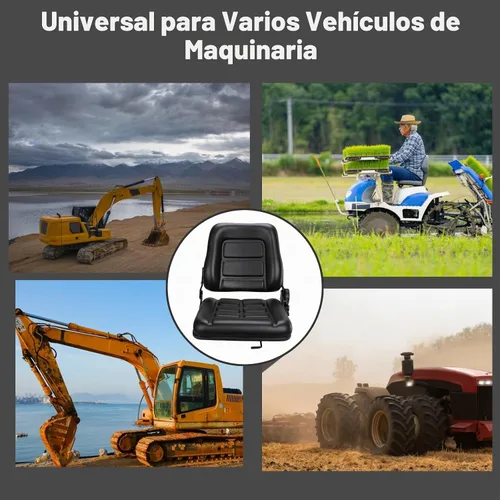 Vista 7 de yeesport Asiento de Montacargas Asiento Universal de Tractor, Asiento Plegable de Montacargas con Respaldo de Ángulo Ajustable, Cómodo Asiento