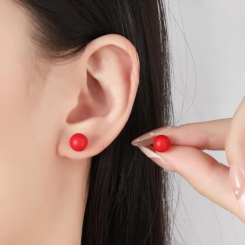 Vista 95 de Natural Stone Stud Earrings for Women 8mm Sterling Silver Genuine Gemstone Earrings Handmade Sterling Silver Crystal Stud Earrings for Women