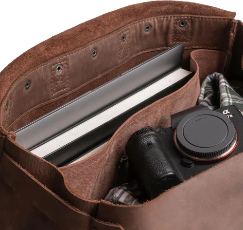 Vista 4 de Littlefield & Co., Bolso portador de correo con correa ajustable para el hombro, bolsa de mensajero, maletín grande, bolsa cruzada para hombre