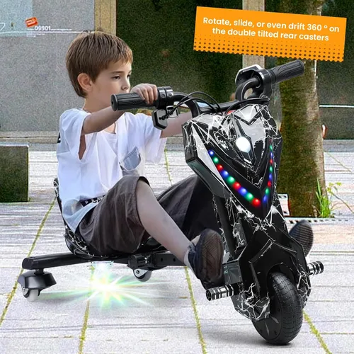 Vista 3 de Drift Kart, triciclos de paseo para niños, triciclo de deriva de rueda grande para mayores de 8 años, triciclo para niños con asiento ajustable