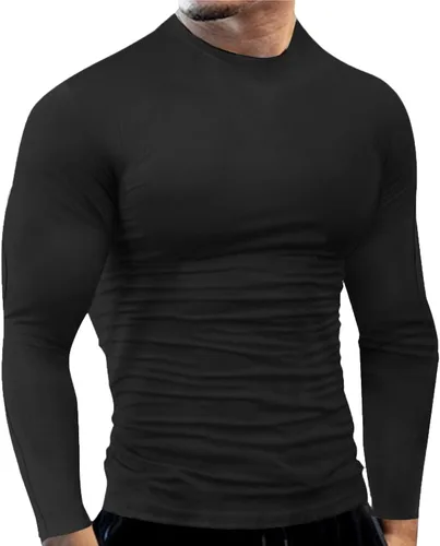 Vista 64 de Camisas de compresión atléticas de manga larga para hombre, capa base, camisa de entrenamiento atlético, camisas de compresión, camisetas deportivas