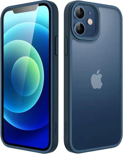 Vista 10 de JETech Funda mate para iPhone 12 Mini de 5.4 pulgadas, a prueba de golpes, protección contra caídas de grado militar, cubierta trasera translúcida