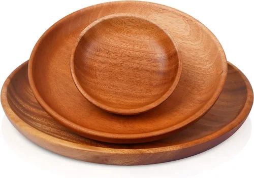 Vista 11 de VieWood Juego de 2 platos de madera con forma de corazón, platos clásicos irrompibles, fáciles de limpiar y ligeros para platos, aperitivos, postres