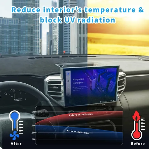 Vista 2 de auovo Cubierta de salpicadero compatible con Toyota Tundra 2022 2023 2024 sin HUD antideslizante cubierta de salpicadero cubierta de alfombra