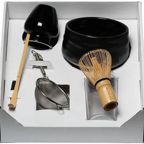 Vista 4 de Dr. Weil Matcha Kari Kit & Sticks Bundle - Paquete de palitos de té verde japonés superior y juego de té Lite - Negro