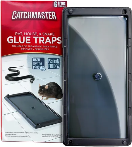 Vista 10 de Catchmaster Trampas de pegamento para ratas y ratones con masilla adhesiva, 2 unidades, tablero de pegamento grande a granel, trampas para ratas