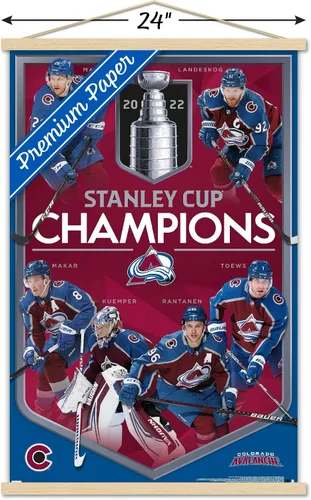 Vista 3 de Trends International NHL Colorado Avalanche - Póster conmemorativo de la Copa Stanley Champions 2022, 22.375 x 34 pulgadas, paquete de impresión