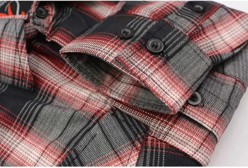 Vista 9 de Milwaukee Leather MNG11659 Men's Black and White with Red Long Sleeve Cotton Flannel Shirt